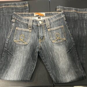 466.   Apollo Jeans Women's Boot Cut - Black with Gold Stitching